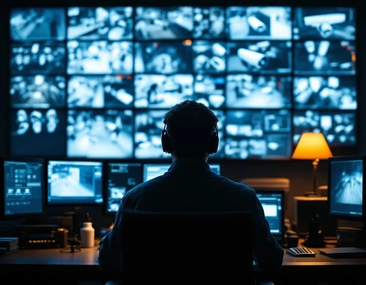 Sala de monitoreo con pantallas de infraestructura